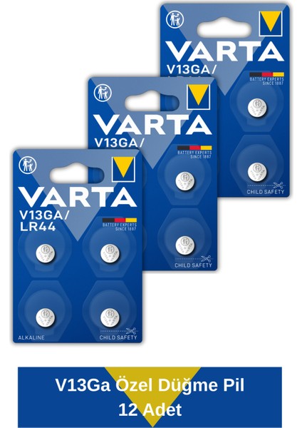 V13GA Özel Düğme Pil 12 Adet