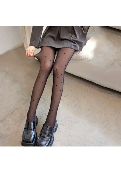 Ten Görünümlü Içi Peluş Puantiyeli Çorap fırsatları