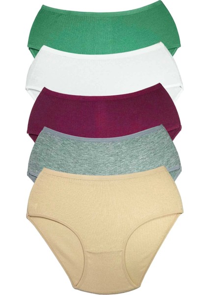 5 Adet Kadın Yüksek Bel Ribana Bato Külot S045