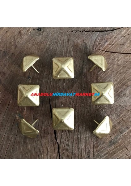 Kare Raptiye Mat Sarı Kabara Raptiye Koltuk Çivisi Çapı 20MM 20ADET