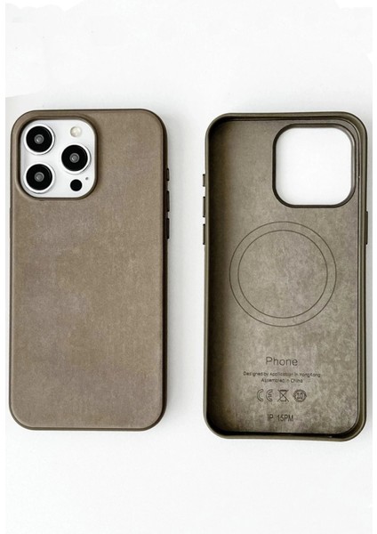 iPhone 15 Pro Kılıf Karen Magsafe Kapak - Kahverengi modelleri