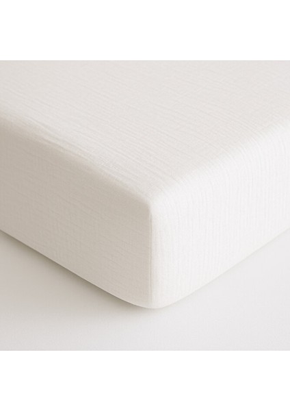 Müslin Lastikli Çarşaf – 60X120 Bebek Yatağı Için | %100 Doğal Pamuk, Ekru fiyatları