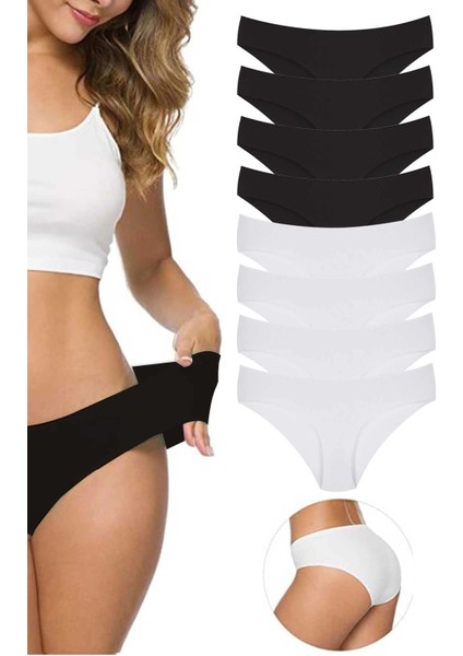 8 Adet Kadın Dikişsiz Lazer Kesim Esnek Iz Yapmayan Külot S1