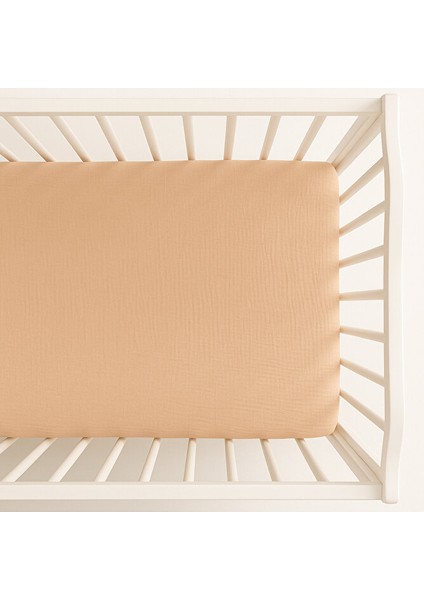 Müslin Lastikli Çarşaf – 70X110 Bebek Yatağı Için | %100 Doğal Pamuk, Bej modelleri