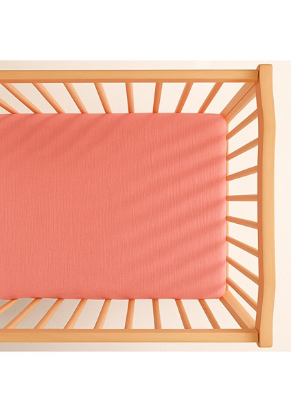 Müslin Lastikli Çarşaf – 70X110 Bebek Yatağı Için | %100 Doğal Pamuk, Pembe modelleri