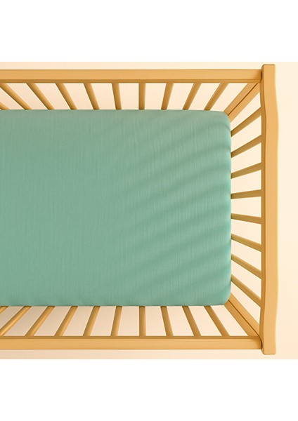 Müslin Lastikli Çarşaf – 60X120 Bebek Yatağı Için | %100 Doğal Pamuk, Yeşil modelleri