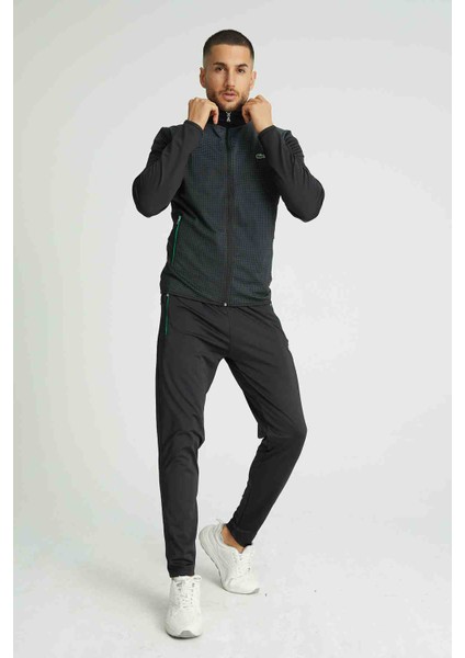 Desenli Siyah Dar Kesim Erkek Eşofman Takımı fiyatları