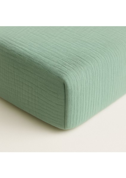 Müslin Lastikli Çarşaf – 70X110 Bebek Yatağı Için | %100 Doğal Pamuk, Yeşil fiyatları