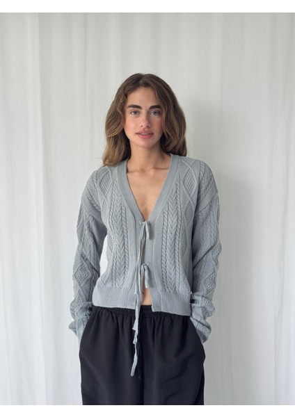 Önden Bağlamalı Hırka Kadın Gri fiyatları