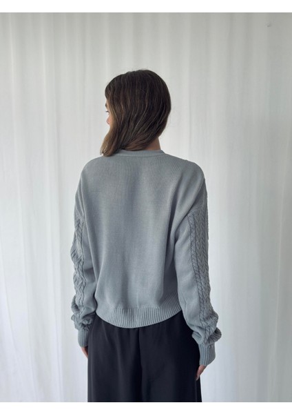 Önden Bağlamalı Hırka Kadın Gri modelleri