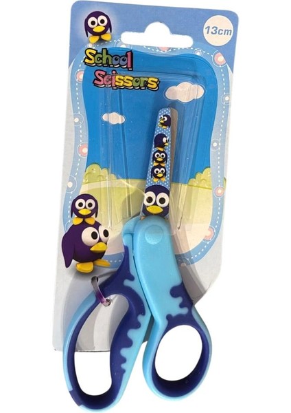 Mavi Penguen Desenli Çocuk Makas