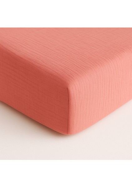 Müslin Lastikli Çarşaf – 60X120 Bebek Yatağı Için | %100 Doğal Pamuk, Pembe
