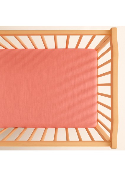 Müslin Lastikli Çarşaf – 60X120 Bebek Yatağı Için | %100 Doğal Pamuk, Pembe modelleri