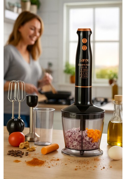 Sarex Blender Set 3in1 1500W Doğrama / Çırpma / Karıştırma