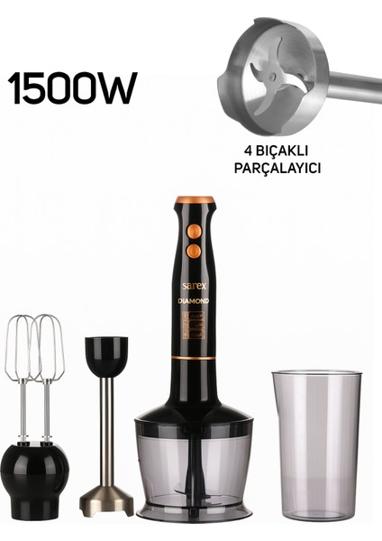 Sarex Blender Set 3in1 1500W Doğrama / Çırpma / Karıştırma fiyatları