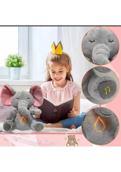 Elite Fil Peluş Oyuncak Nefes Alan Pilli Müzikli ve Işıklı Uyku Arkadaşı Rahatlatıcı Peluş 1 Adet fırsatları