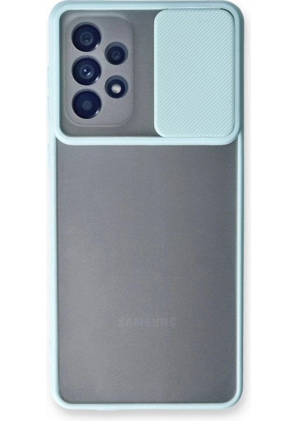 Samsung Galaxy A53 5g Kılıf Palm Buzlu Kamera Sürgülü Silikon - Turkuaz