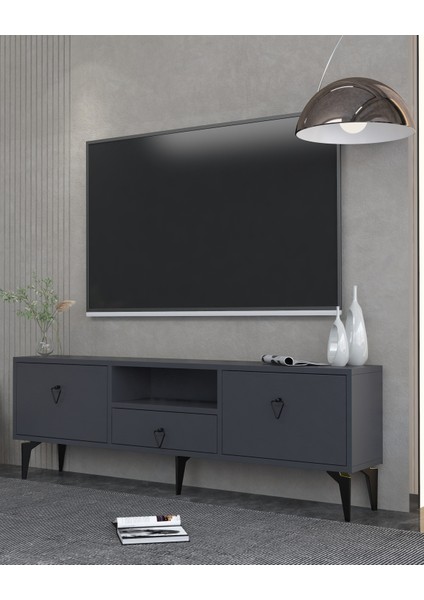 1302DROPDH-1 Tv Sehpası Antrasit-Siyah Kulp fiyatları