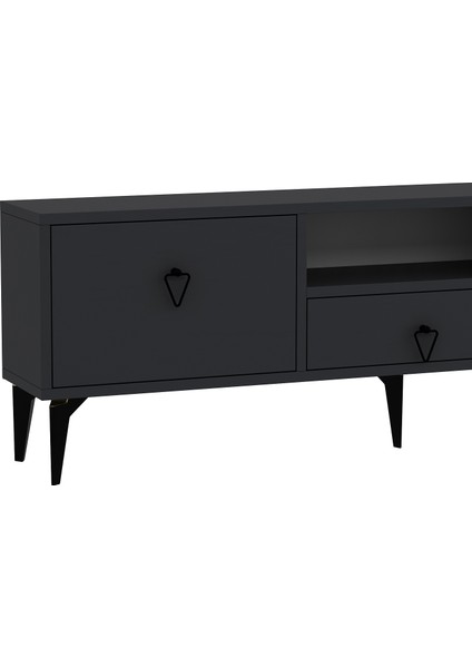 1302DROPDH-1 Tv Sehpası Antrasit-Siyah Kulp