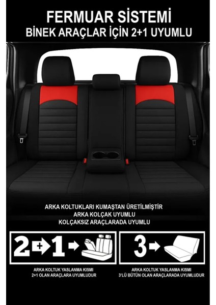 Volkswagen Jetta 1.4 Tsi Bmt 150 Comfortline Dsg 2017 Uyumlu Formi Serisi Kırmızı Oto Kılıfı Tam Set fırsatları