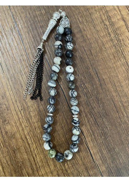 Siyah Beyaz Rodonit Tesbih modelleri