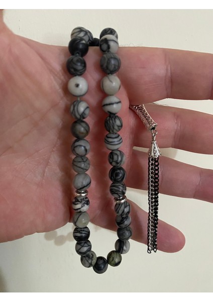 Siyah Beyaz Rodonit Tesbih fırsatları