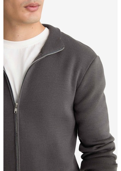 Standart Fit Dik Yaka Fermuarlı Triko Hırka C8158AX25AU modelleri