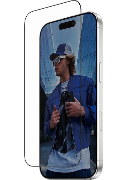 iPhone 17 | iPhone 16 Pro | Ultra-Wide Fit Siyah Çerçeveli Ekran Koruyucu - Fast Fit Uygulama Aparatlı