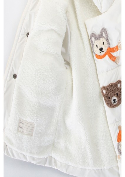 Yeni Trend Sevimli Peluş Hayvan Figürlü Içi Kürklü Kapüşonlu Su Geçirmez Bebek/çocuk Mont-Kaban modelleri