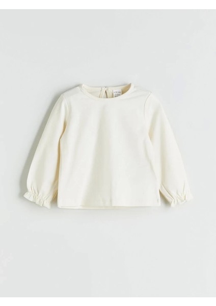 Baby Pembe Bisiklet Yaka Pamuklu Kadife Kız Bebek Bluz ve Salopet 2'li Takım modelleri