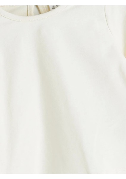 Baby Pembe Bisiklet Yaka Pamuklu Kadife Kız Bebek Bluz ve Salopet 2'li Takım