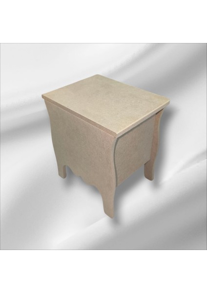 Ahşap Boyanabilir Ayaklı 2 Çekmeceli Takı-Aksesuar Dekoratif Organizer Kutu