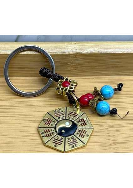 Tamamlanma ve Dengeyi Temsil Eden Şans Getiren Metal Yin Yang Anahtarlık