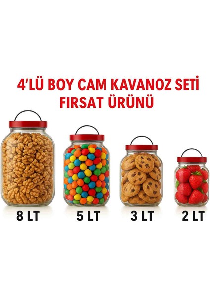 Paşabahçe Cam Kavanoz (4 Lu Boy) Ekonomik