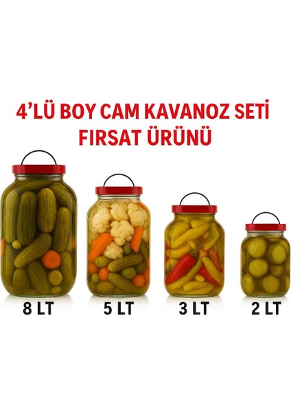 Paşabahçe Cam Kavanoz (4 Lu Boy) Ekonomik fiyatları