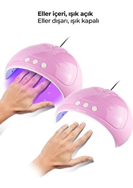 15 Ledli Pembe Oje Kurutucu Makine 45W Profesyonel Kalite Hızlı Kurutma