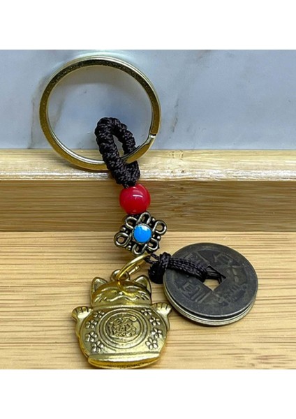 Metal Şans ve Bereket Kedisi Anahtarlık