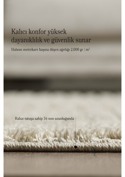 Yumuşak Peluş Tüylü Iskandinav Desenli Kabarık Bukleli Bej Renkli Halı modelleri