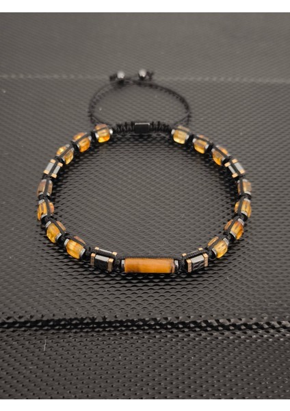 Sertifikalı Damla Kehribar-Silindir Kaplangözü-Hematit Doğaltaş Bileklik Takı Aksesuar Erkek Bileklik modelleri