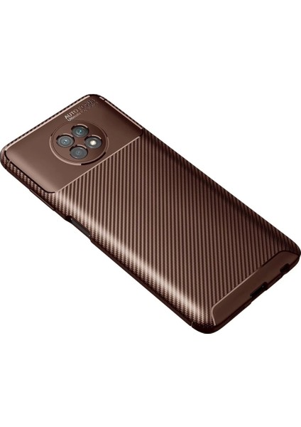 Xiaomi Redmi Note 9 5g Kılıf Auto Focus Karbon Kapak - Kahverengi fiyatları