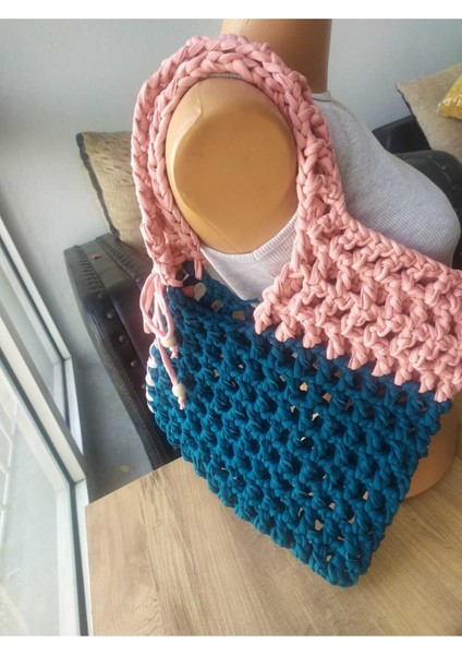 Asimetrik Yazlık File Çanta Omuz - Kol Handmade