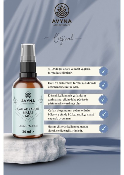 Çatlak Karşıtı Masaj Yağı 30 ml – %100 Doğal Stretch Mark Oil (Cam Şişe) modelleri