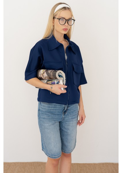 Kadın Scuba Kumaş Fermuarlı Ceket – Yapılandırılmış & Günlük Stil fırsatları