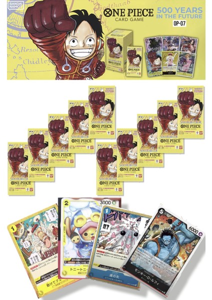 10 Paket One Piece Card Game OP07 500 Years Future Bandai Booster Japonca 60 Kart