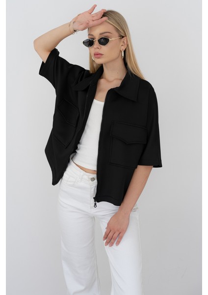 Kadın Scuba Kumaş Fermuarlı Ceket – Yapılandırılmış & Günlük Stil modelleri