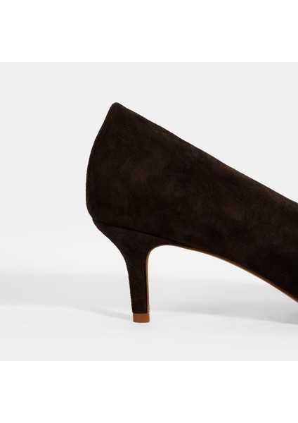 Kadın Kahve Klasik Süet Topuklu Ayakkabı