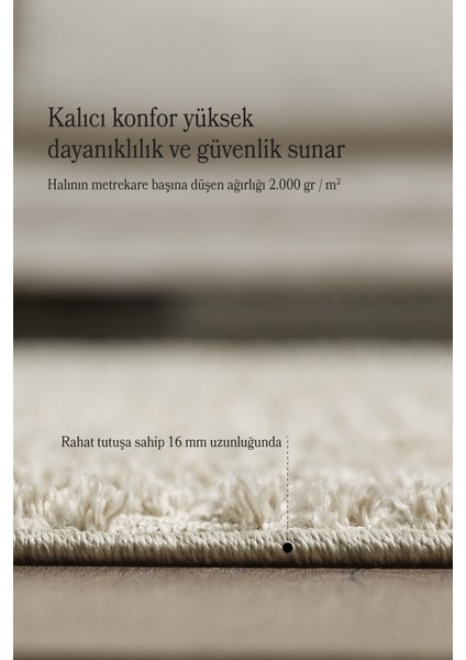 Yumuşak Peluş Tüylü Iskandinav Desenli Kabarık Bukleli Bej Renkli Halı indirimleri