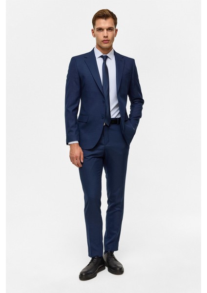 Lacivert Slim Desenli 6 Drop Takım Elbise fiyatları