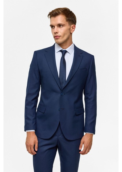 Lacivert Slim Desenli 6 Drop Takım Elbise modelleri