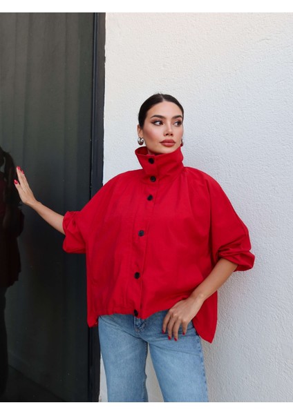 Kırmızı Dik Yaka Bomber Ceket fiyatları